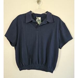 NWT Tuckernuck Holmes Boyfriend Banded Polo Shirt, Size S